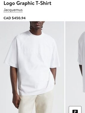 Jacquemus White Embossed Logo Short Sleeve T-Shirt